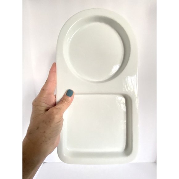 BIA Cordon Bleu Soup Sandwich Tray Brie Round Cheese Cracker White Serving Plate - Picture 4 of 8